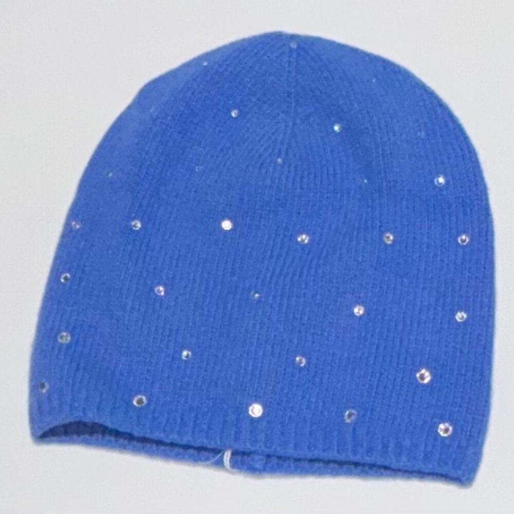 NWT Carolyn Rowan Accessories Slouchy Cashmere & Crystal Beanie
